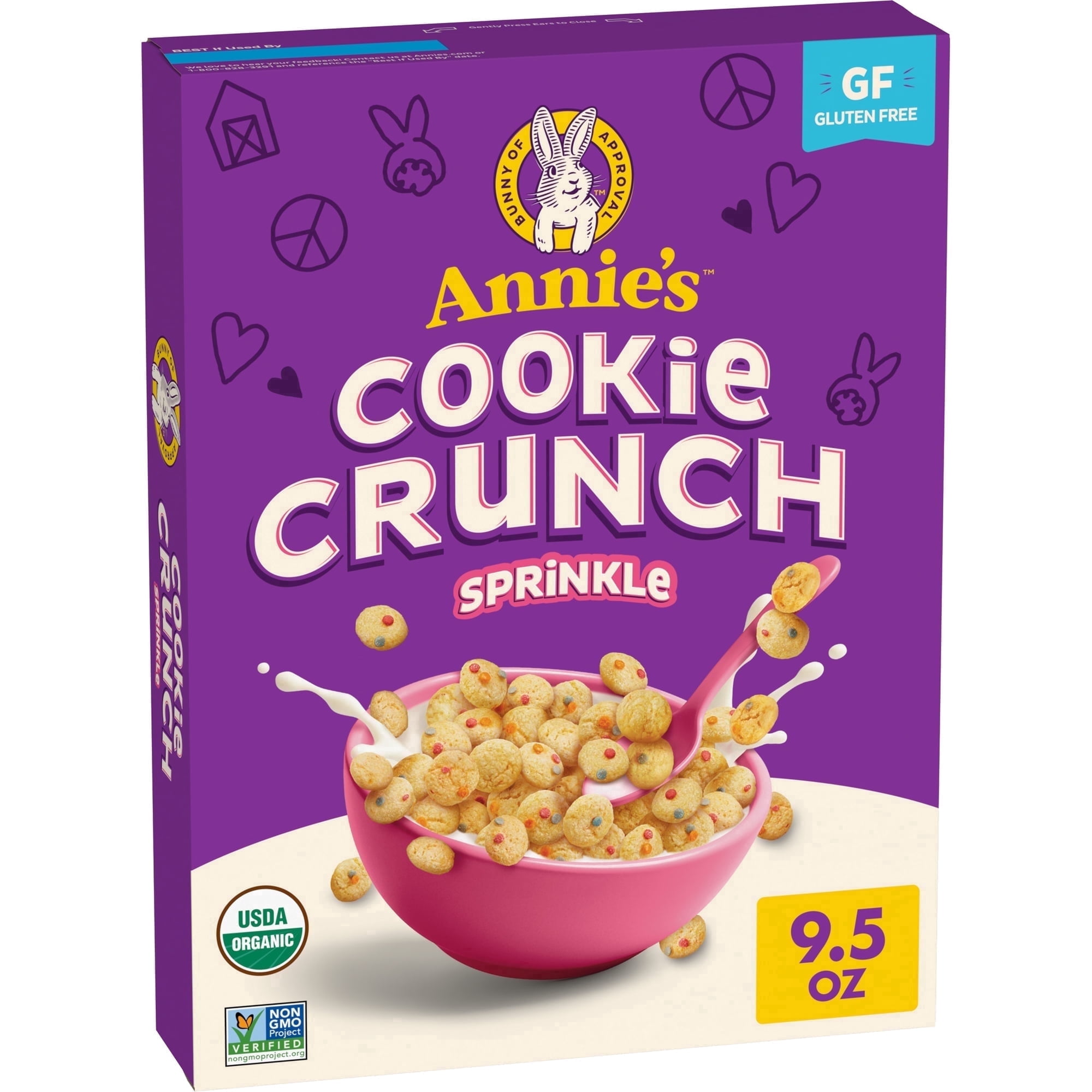 Annie’s Cookie Crunch Sprinkle Cereal, Organic, Gluten Free, Whole Grain, 9.5 oz