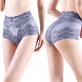 thumbnail image 2 of WRKEKC Womens Underwear Lace Thin High Waist Tummy Support Plus Size Breathable Mesh Sheer Bikini Panties Comfort Wear, 2 of 4
