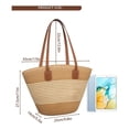 thumbnail image 2 of Bolsa Playa Con Cremallera Y Forro Tote De Paja De Gran Capacidad, 2 of 4