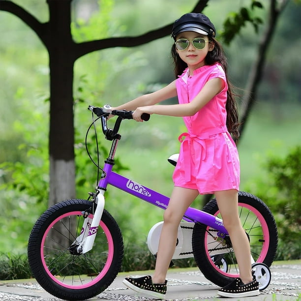 RoyalBaby Cubetube Honey Velo pour Enfants 12 Pouces avec Roues Stabilisatrices Violet Walmart