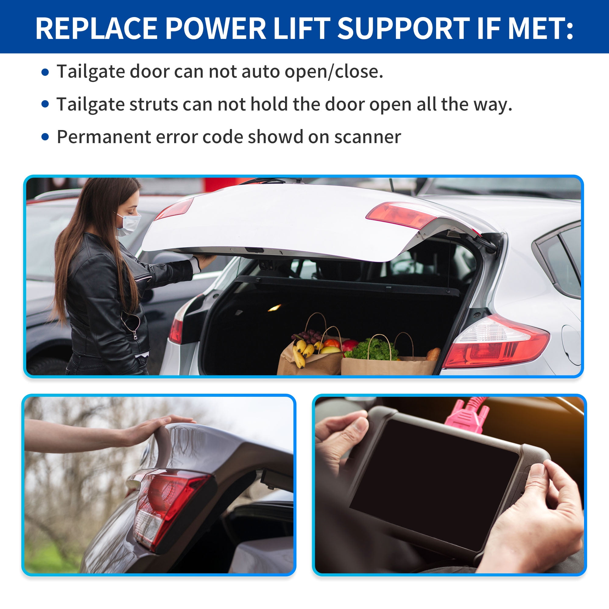 Unique Bargains 2Pcs Rear Tailgate Power Liftgate Shock Strut Electric Actuator Black