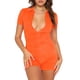 thumbnail image 2 of VISgogo Mono para Mujer, Manga Corta Color Sólido Rayas Texturizadas Slim Fitting Body Short Playsuit VISgogo  moda, 2 of 5