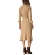 thumbnail image 3 of Vestido de punto acanalado para mujer Inspire Chic, con cuello redondo, mangas de linterna plisadas, midi y corte en A, talla S, color caqui, 3 of 6