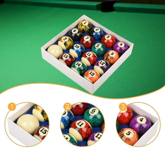 Colaxi Ensemble de 16 Pcs de Balles de Billard 2.25 Pouces en Résine Lisse pour Bar Sport Récréatif Tournoi