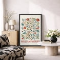thumbnail image 2 of Framed Canvas Print William Morris Wall Art Abstract Floral Botanical Decorative for Living Room Bedroom - 24"x36" BLACK, 2 of 8
