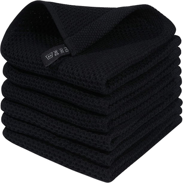 Cheap!Maojin Paños de cocina de algodón – Paños de cocina suaves y absorbentes – Paquete de 6 trapos de secado rápido – Paños de cocina de 13 x 13 pulgadas para lavar platos de cocina