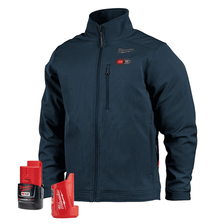 Milwaukee 204BL-21XL M12 TOUGHSHELL Lithium-Ion Cordless Heated Jacket (3 Ah) - X-Large, Navy Blue
