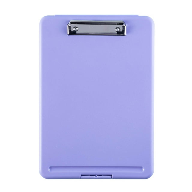 Clipboard with Storage, Plastic Storage Clipboard with Low Profile Clip, Heavy Duty Nursing Clipboards Foldable, Waterproof Coaches Clipboard Case, Letter Size Smooth Writing,Purple