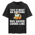 thumbnail image 3 of School Bus Driver For Men Women T-Shirt Man's Washed Tee, 3 of 9