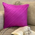 thumbnail image 2 of Euro Pillow Shams, Decorative Fandango Pink Euro Shams 26x26 inch (65x65 cm), Suede Euro Pillow Covers, Solid Color, Pintucks, Textured, Contemporary Euro - Contemporary Fandango, 2 of 10