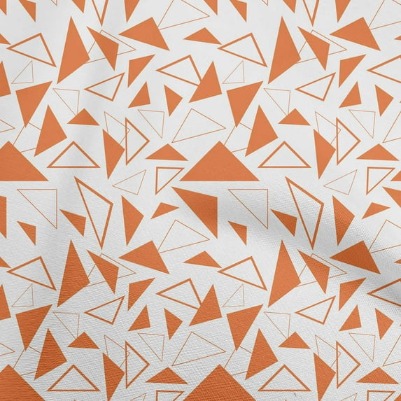 oneOone Cotton Cambric Orange Fabric Geometric Fabric For Sewing Printed Craft Fabric By The Yard 56 Inch Wide