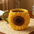 thumbnail image 2 of Sunflower Shaped Ceramic Coffee Mug with Floral Design and Ergonomic Handle for Home Office Tea Milk Water Use, 2 of 4