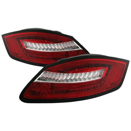 Spyder Porsche 987 Cayman 06-08 / Boxster 05-08 LED Tail Lights - Red Clear (Best Porsche 550 Spyder Replica)