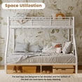 thumbnail image 2 of White Twin Over Full Metal Bunk Bed Frame with Safety Guardrail & Ladder, Sturdy Steel Bed, Noise-Free, No Box Spring Needed for Bedroom Dorm, 2 of 8