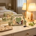 thumbnail image 6 of SLYNSHome Transparent Crossbody Bag,Heart Decor PVC Adjustable Strap Fashion Shoulder Purse,Green Lightweight Clear Mini Handbag For Daily Outdoor Use, 6 of 6