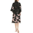 thumbnail image 4 of Under $10 Nexjvus Silk Robes for Women Kimono Robe Floral Long Satin Robe with Belt Size L, 4 of 5