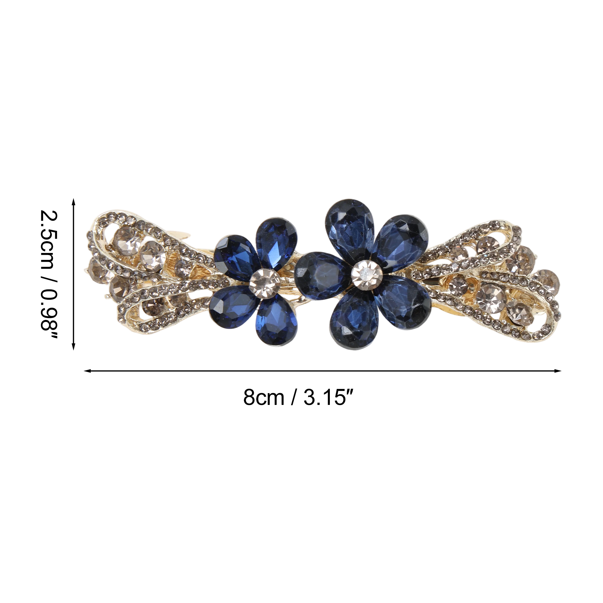 Unique Bargains Flower Hair Barrettes 1 Pc Special Occasions Blue