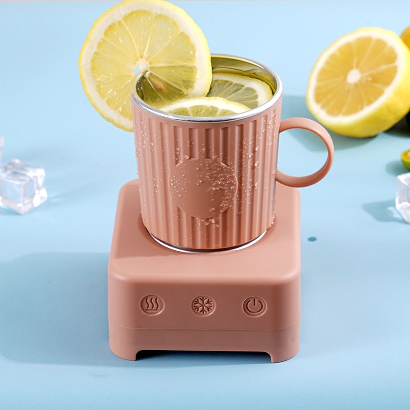 HBBKVI Dual-Temperature Cooling and Heating Cup, 400ml Portable Beverage Cooler and Warmer with One-Touch Operation for Office Dormitory Travel, Compact Size 5.5x4.9x4.9in