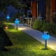 thumbnail image 4 of Luces solares para patio, exterior, jardín, luz cálida, paquete de dos, azul, 4 of 4