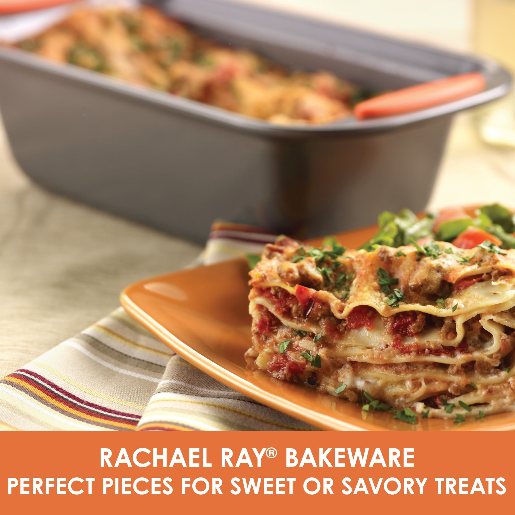 Rachael Ray Oven Lovin' Cake Pan, Rectangle, 9 Inch x 13 Inch