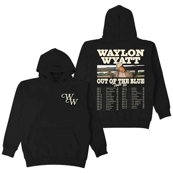 Waylon Wyatt Out of The Blue Tour 2025 Unisex Fashion Long Sleeve Hooded Sweatshirt