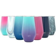Simple Modern Spirit 16oz Wine Tumbler with Lid - Vacuum Coffee Mug Stemless Cup 18/8 Stainless Steel Ombre: Tropical Seas