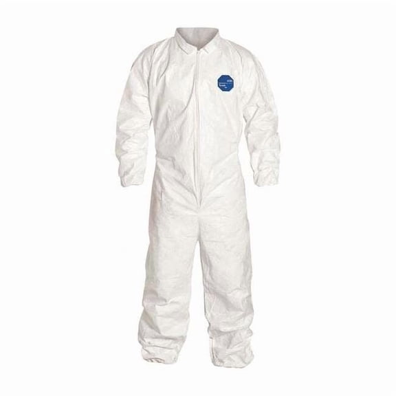 Dupont Collared Coverall,Elastic,White,2XL,PK25 TY125SWH2X0025NF