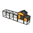 thumbnail image 7 of 120" Large Chicken Coop with Run, Wooden Hen House with Nesting Box, Ramp and Pull-Out Tray, Outdoor Rabbit Hutch Poultry Cage with 7 Doors for Backyard, Farm, 7 of 7