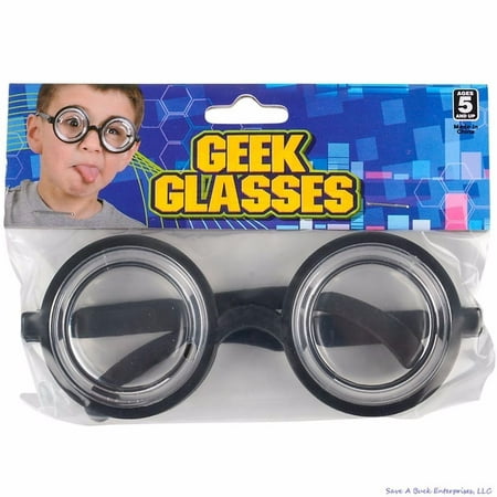 50's Nerd Geek Dork Glasses Thick Lens Kids Shades Costume Coke Bottle Frame