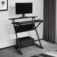 thumbnail image 4 of QueipA 31.5" Z Shape Gaming Desk [MONITOR SHELF] Home Computer Table Office Workstation, 4 of 10