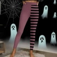 thumbnail image 4 of GERsome Striped Leggings Halloween Women's Funny Graphic High Waist Leggings Workout Pants Stretchy Striped Tights Pants Size 3XL, 4 of 9