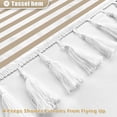 thumbnail image 2 of Seasonwood Beige Shower Curtain White Striped Tassel Shower Curtains for Bathroom Neutral Shower Curtain Set with Hooks 72x72, 2 of 6
