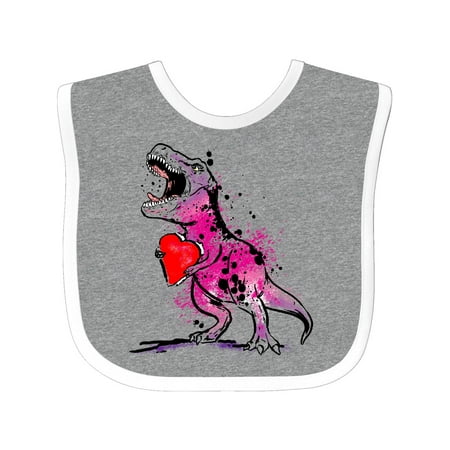 

Inktastic Valentine s Day Graffiti T-Rex with Heart Shaped Candy Box Gift Baby Boy or Baby Girl Bib