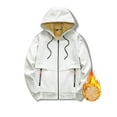 thumbnail image 3 of Homenesgenics Winter Coats for Women Plus Size 2X Fleece Jackets Unisex Long Sleeved Hooded Loose Plush White M, 3 of 3