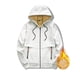 thumbnail image 3 of Chaqueta vaquera Sentuca para mujer, abrigo de moda con capucha, cremallera, manga larga, forro polar, abrigos cálidos de invierno, 3 of 3