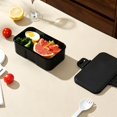 thumbnail image 5 of Microwave Safe One Compartment Plastic Bento Box with Spork Compact Portable Lunch Container for Office Workers Salad Fruit Picnic Storage Lightweight Easy Clean Design,Black, 5 of 5
