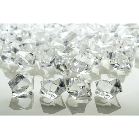 Clear Vase Gems Quasimoon Clear Colored Gemstones Acrylic Crystal Wedding Table Confetti Vase Filler (3/4 lb Bag) by PaperLanternStore ()