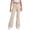 A-Beige160, variant on Girls Flare School Uniform Pants Flat Front Stretchy Pants Back To School Clothes For Kids 5-16Y