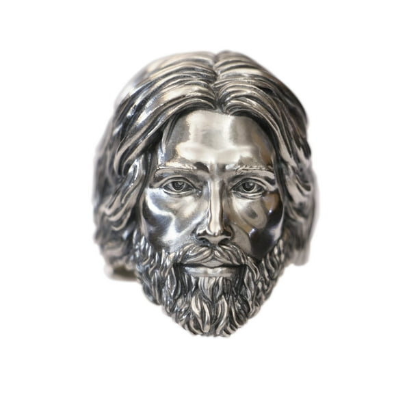 925 Sterling Silver Details Jesus Christ Punk Ring TA465 US Size 10