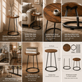 thumbnail image 5 of Manora Round End Table Small Side Table for Living Room Bedroom Corner Table Drink Table, Red Brown Oak Finish, 5 of 9