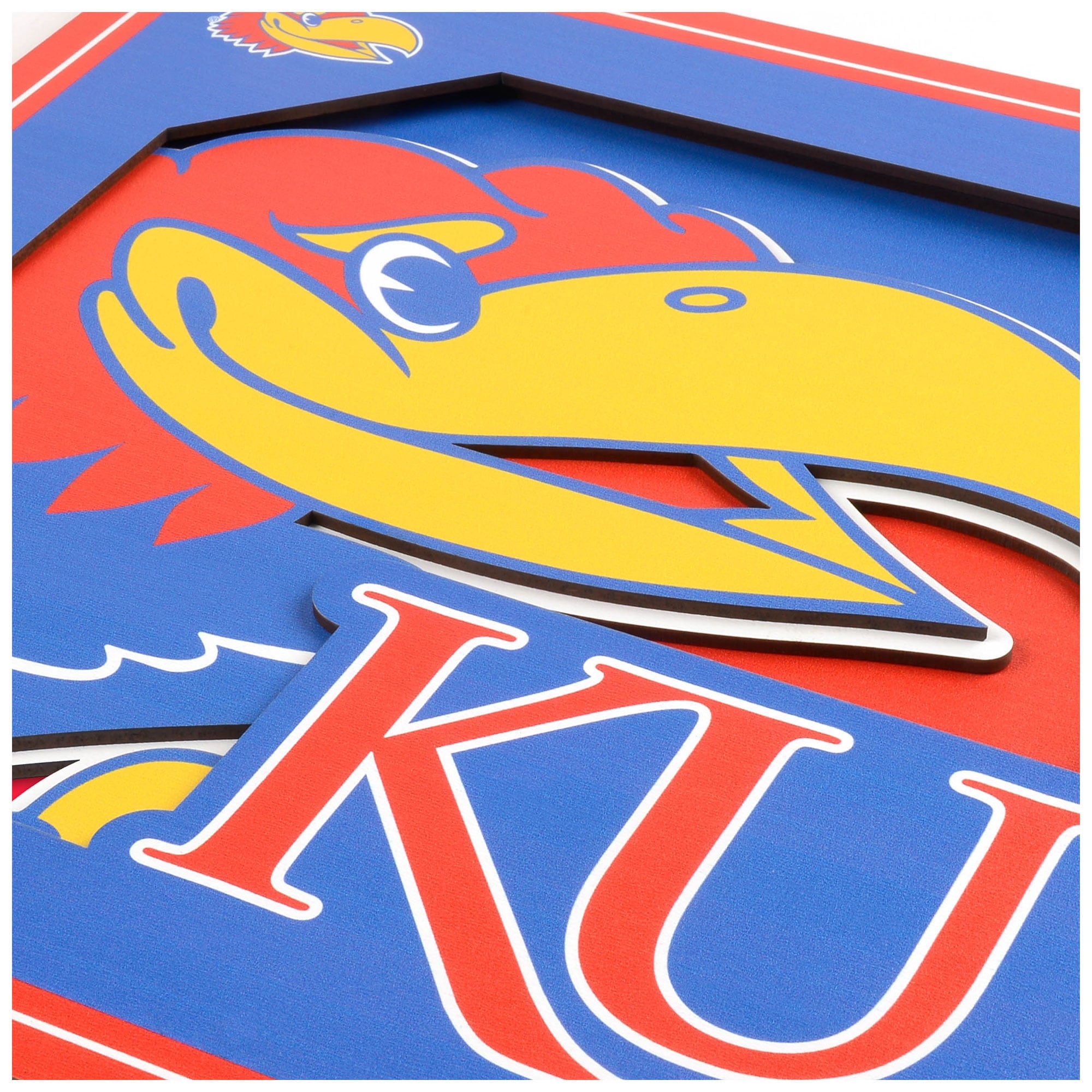 YTF NCAA Kansas Jayhawks 3D Logo Series Wall Art 12X12