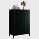 thumbnail image 2 of Cómoda Alta de 5 Cajones para Dormitorio - Mueble de Madera con Cajones Profundos y Tiradores Metálicos - Organizador Vertical para Recámara, Vestidor, Sala o Recibidor - Verde Oscuro, 2 of 7