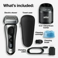thumbnail image 3 of Braun Series 8 8457CC Electric Shaver for Men with Beard Trimmer, Cleaning & Charging Center, Sliver, 3 of 12