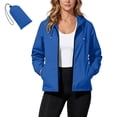 thumbnail image 3 of Zulora Women's Packable Water-Repellent Windbreaker Jacket - Lightweight Hooded Full Zip with Pockets for Travel, Daily Casual & Outdoor Wear, 3 of 9