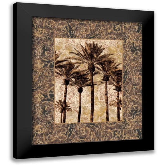 Seba, John 12x14 Black Modern Framed Museum Art Print Titled - Palm Collage II