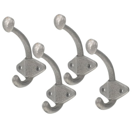 LABSERRON 4Pcs Simple Structure Hooks Silver Iron for Home Use and Tool Storage LABSERRON 4Pcs Simple Structure Hooks Silver Iron for Home Use and Tool Storage