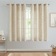 thumbnail image 2 of Lazzzy Farmhouse Linen Curtains for Living Room Floral Print Semi Sheer Window Curtains for Bedroom Grommet Top 2 Panels Taupe on Beige W50 x L63, 2 of 7