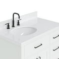 thumbnail image 5 of Ariel Hepburn 36 In. Left Offset Oval Sink Bathroom Vanity With Carrara White Quartz Countertop 1.5 Edge In White, 5 of 10