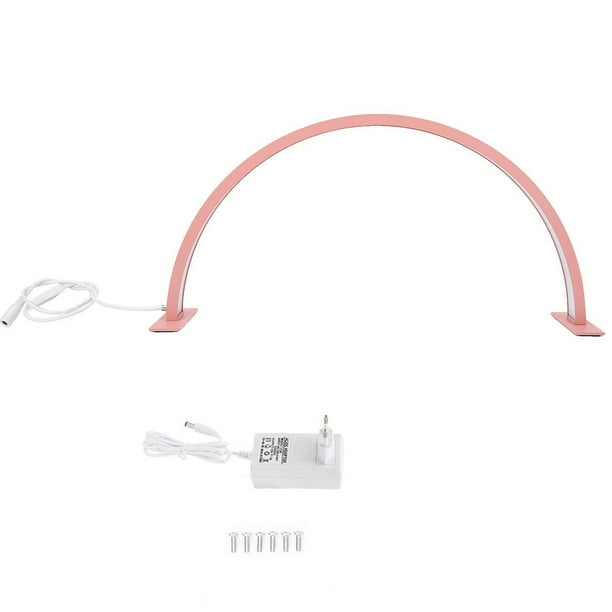 Lámpara de mesa LED de media luna de 21,7 pulgadas Luz de manicura con forma de arco de 3 colores 25W 282LED