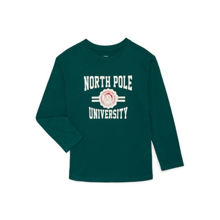 Holiday Time Boys Christmas Long Sleeve Graphic T-Shirt, Sizes 4-18